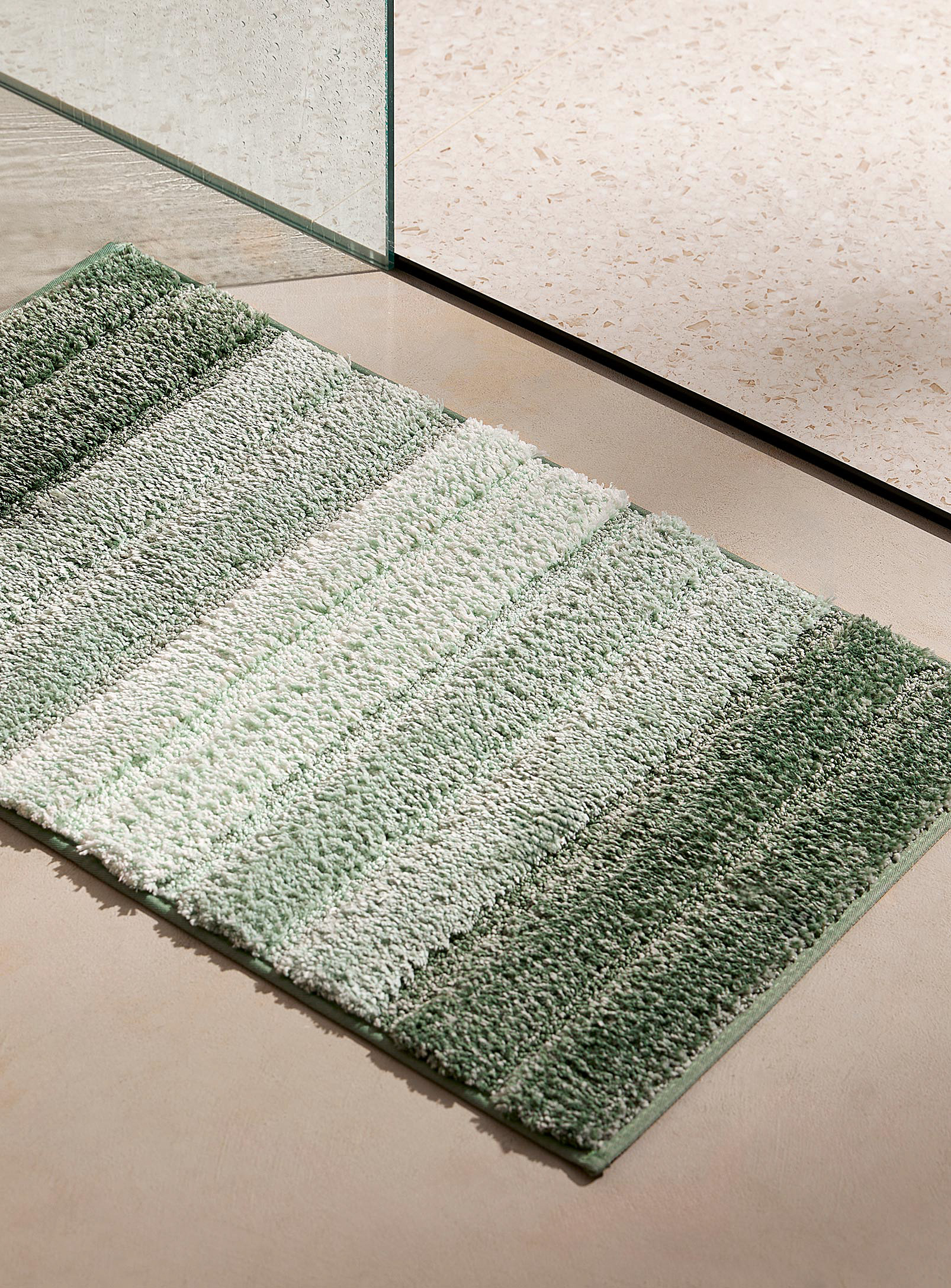 Simons Maison Sage Gradient Recycled Polyester Bath Mat 50 X 80 Cm In Green