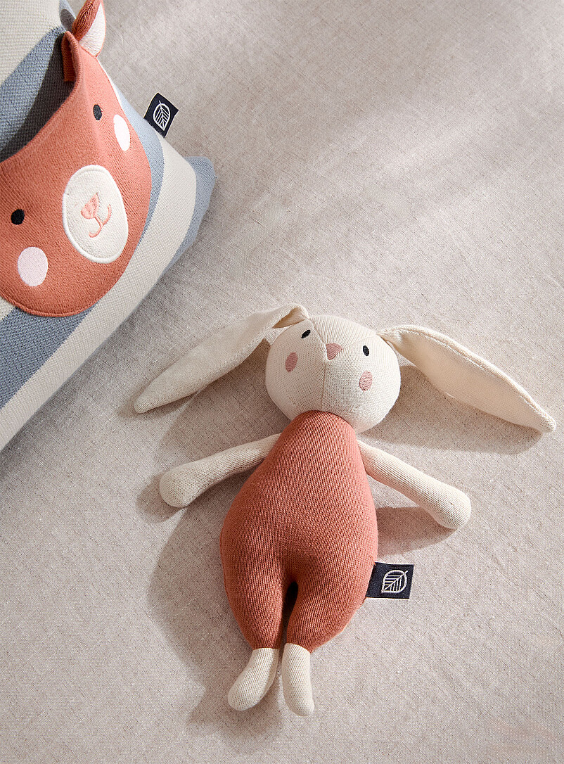 Simons Maison Patterned Blue Stripes and rabbit children's removable-cover cushion 35 x 35 cm