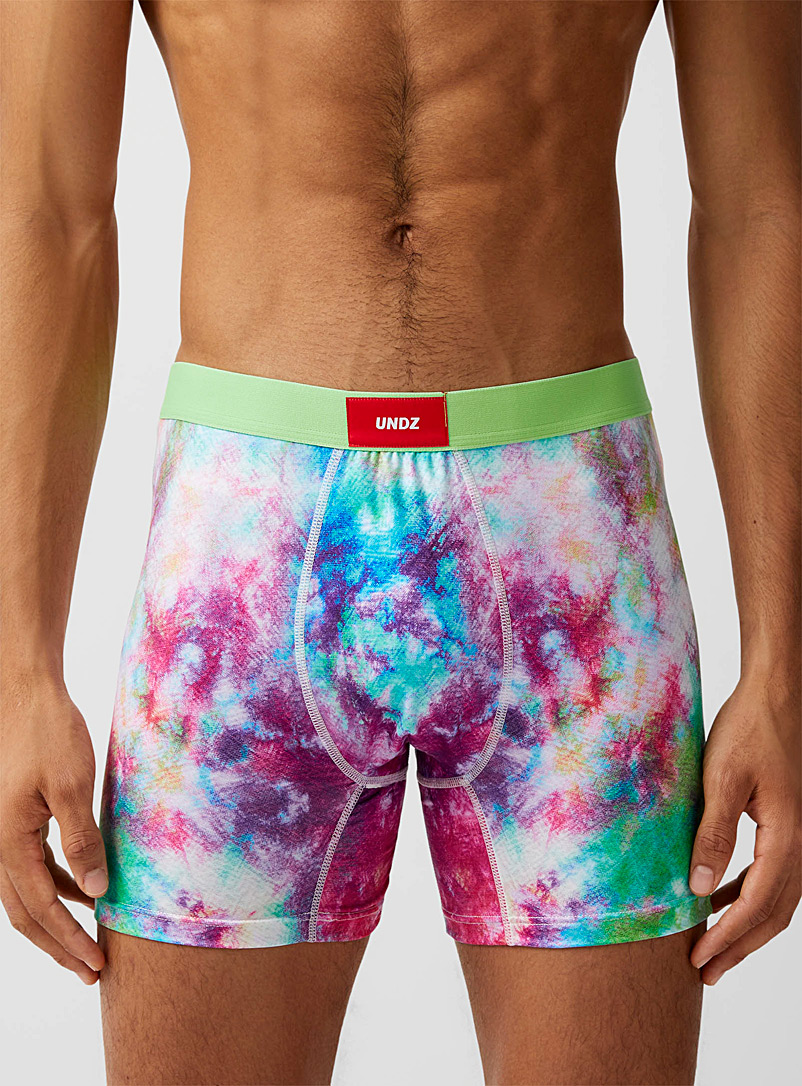 Undz Patterned Green Galactic tie-dye boxer brief for men