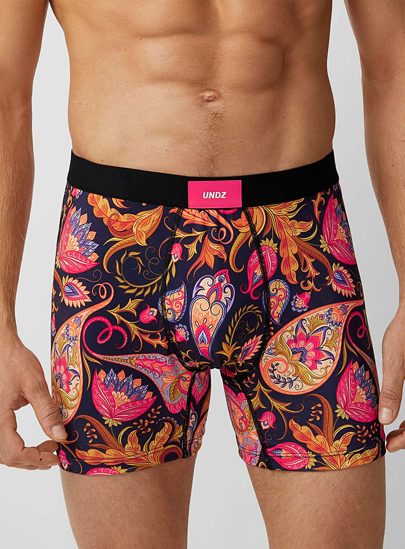 Undz Patterned Black Fall paisley boxer brief for men