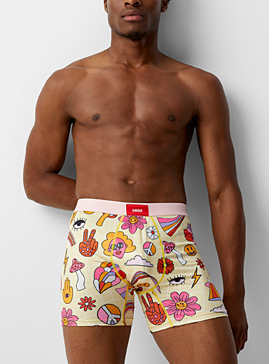 Undz Patterned Yellow Hippies boxer brief for men