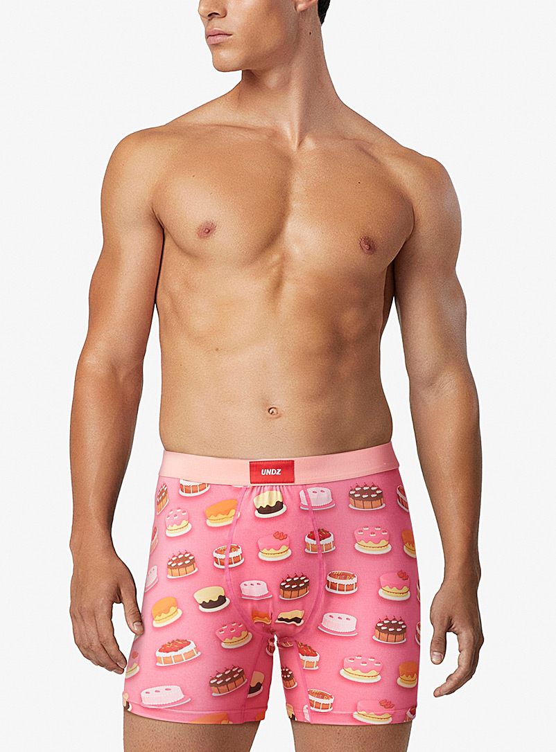 Undz Patterned pink Cake boxer brief for men