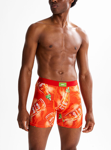 Undz: Le boxeur long sriracha 5 po Rouge &agrave; motifs pour homme