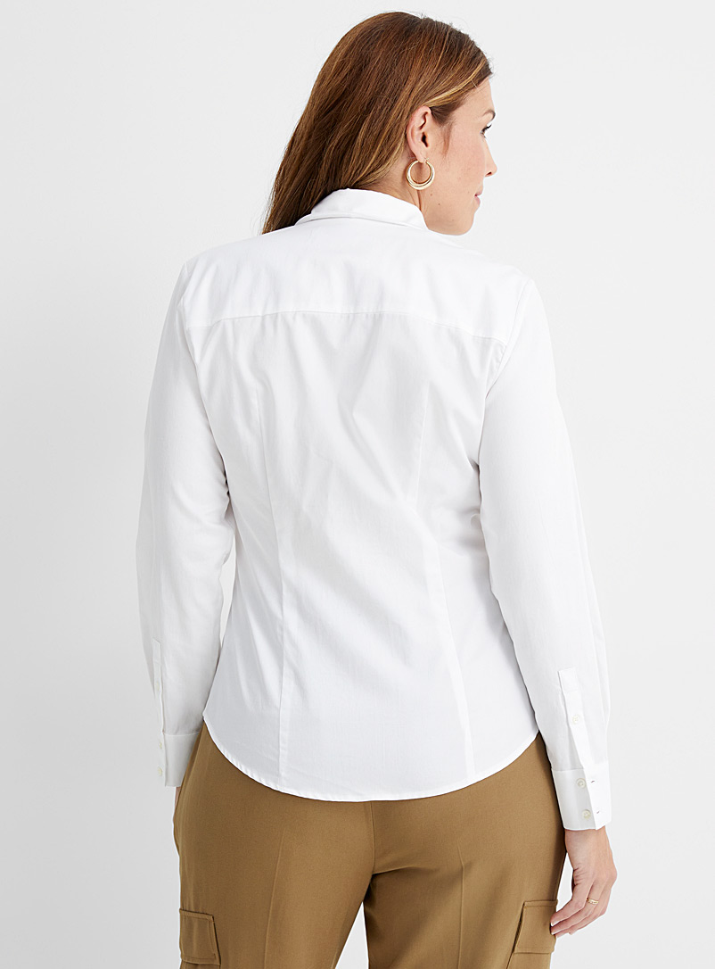 Contemporaine White Organic cotton poplin shirt for women
