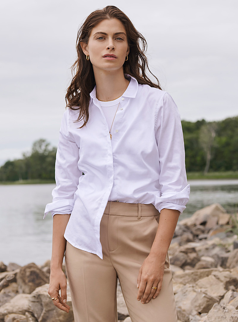 Contemporaine: La chemise popeline coton bio Blanc pour femme