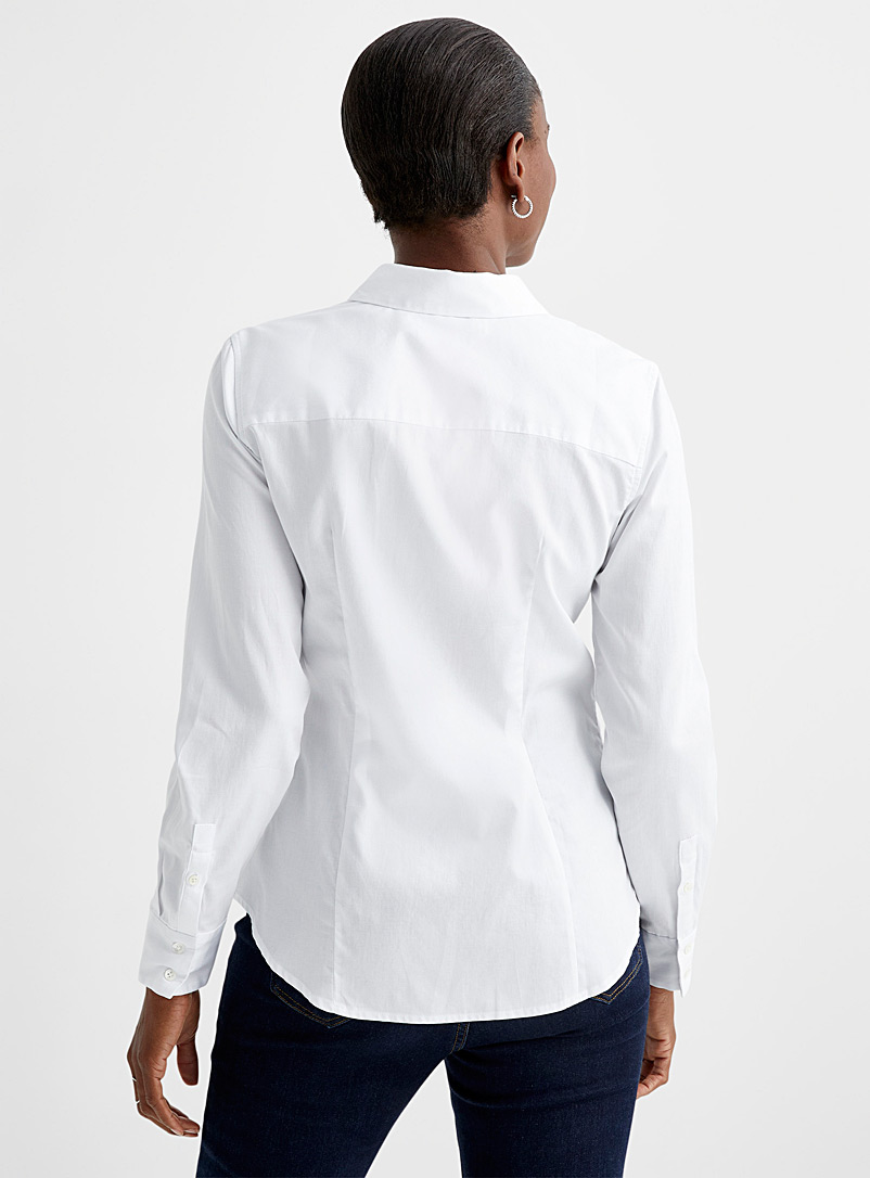 Contemporaine White Organic cotton poplin shirt for women