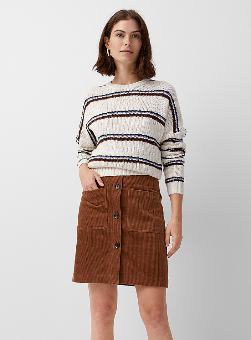Contemporaine Toast Corduroy buttoned skirt for women