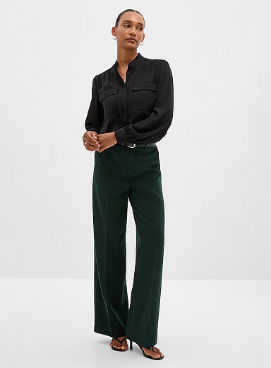 Le pantalon fluide &eacute;pur&eacute; <b>Coupe : jambe large, taille tr&egrave;s haute</b>