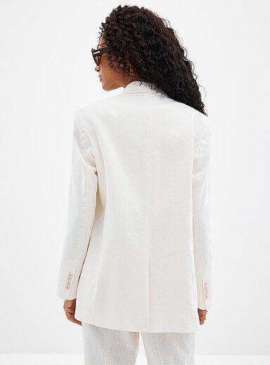 Long loose linen-cotton blazer product image 4