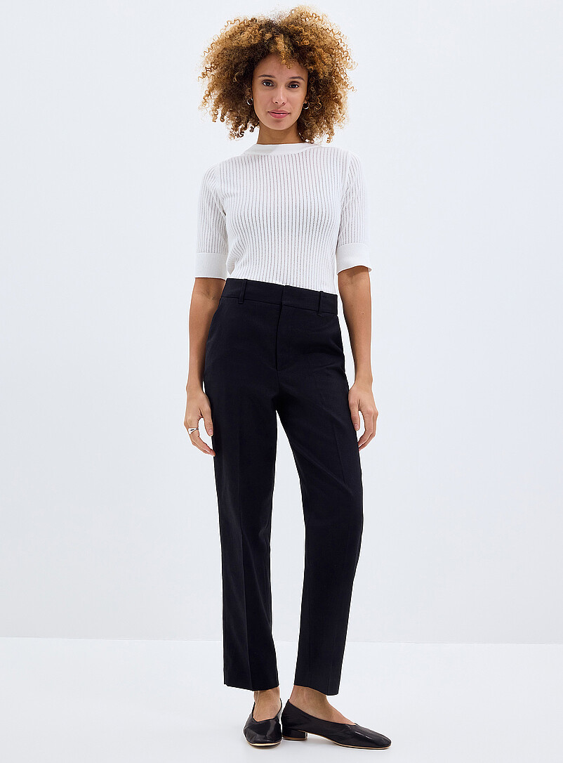 Linen-Cotton Blend Universal Pant Fit: Semi-Slim Leg, Mid Rise