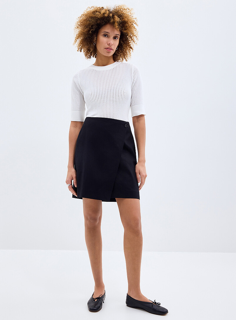 Crossover linen-cotton miniskirt product image (primary)