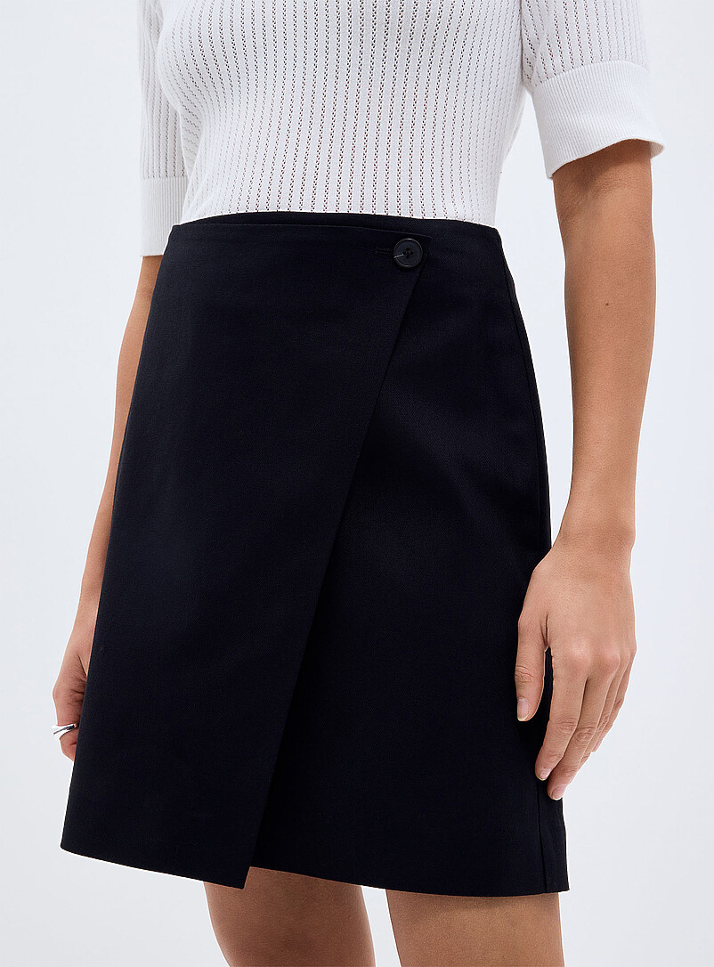 Crossover linen-cotton miniskirt product image 2