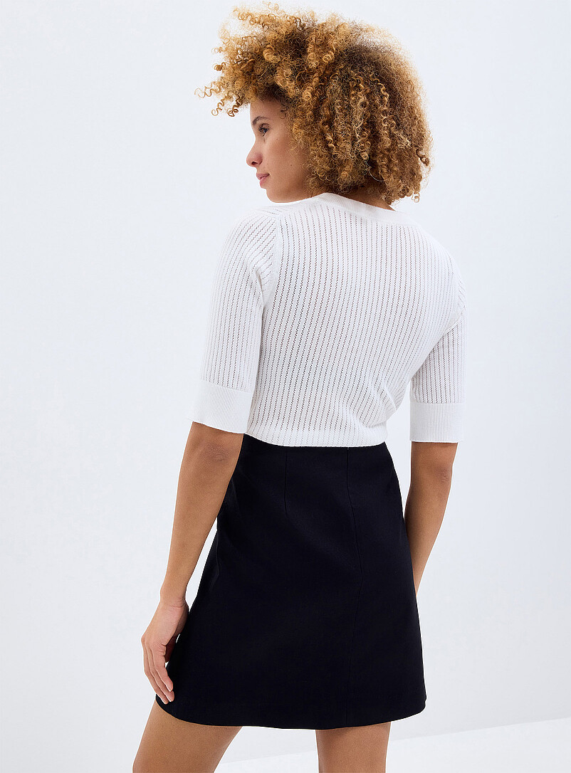 Crossover linen-cotton miniskirt product image 3