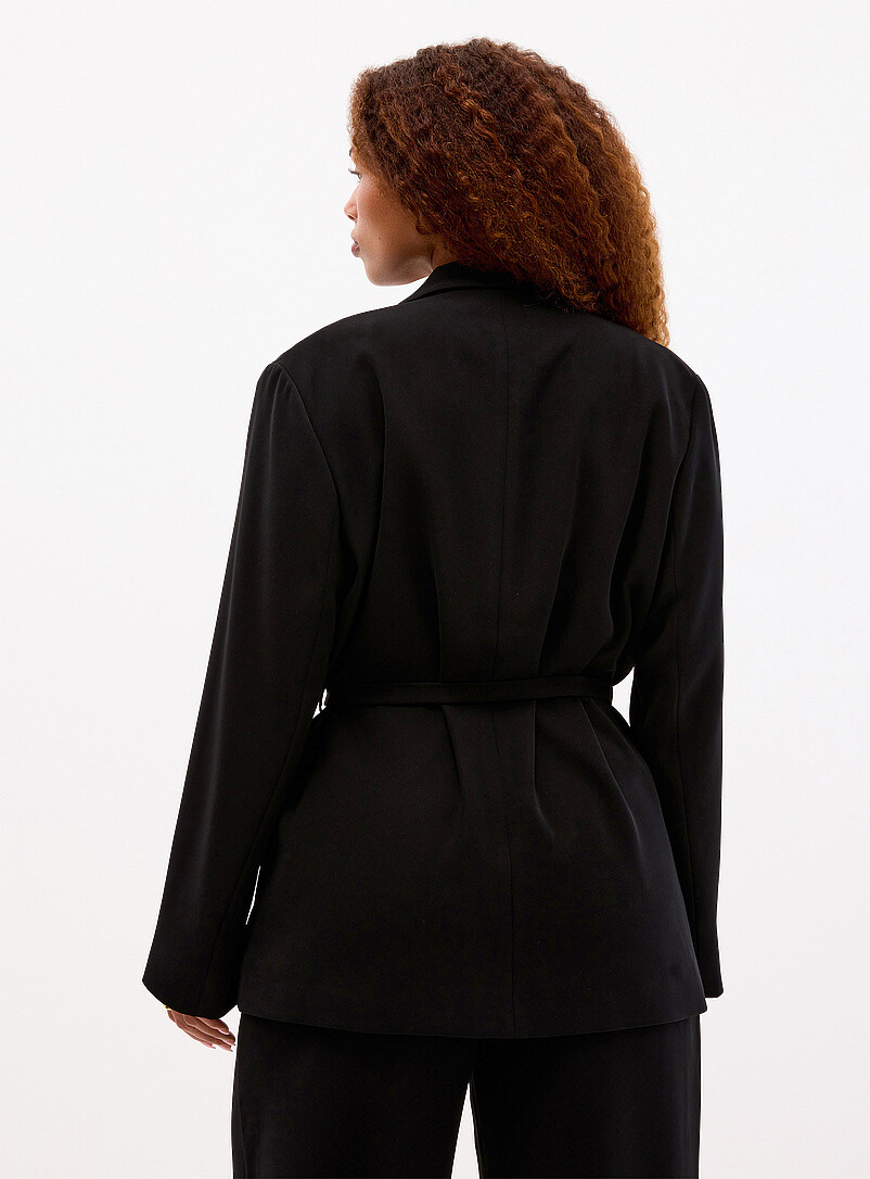 Flowy tie-belt blazer Fit: Ultra-wide leg, mid rise product image 3