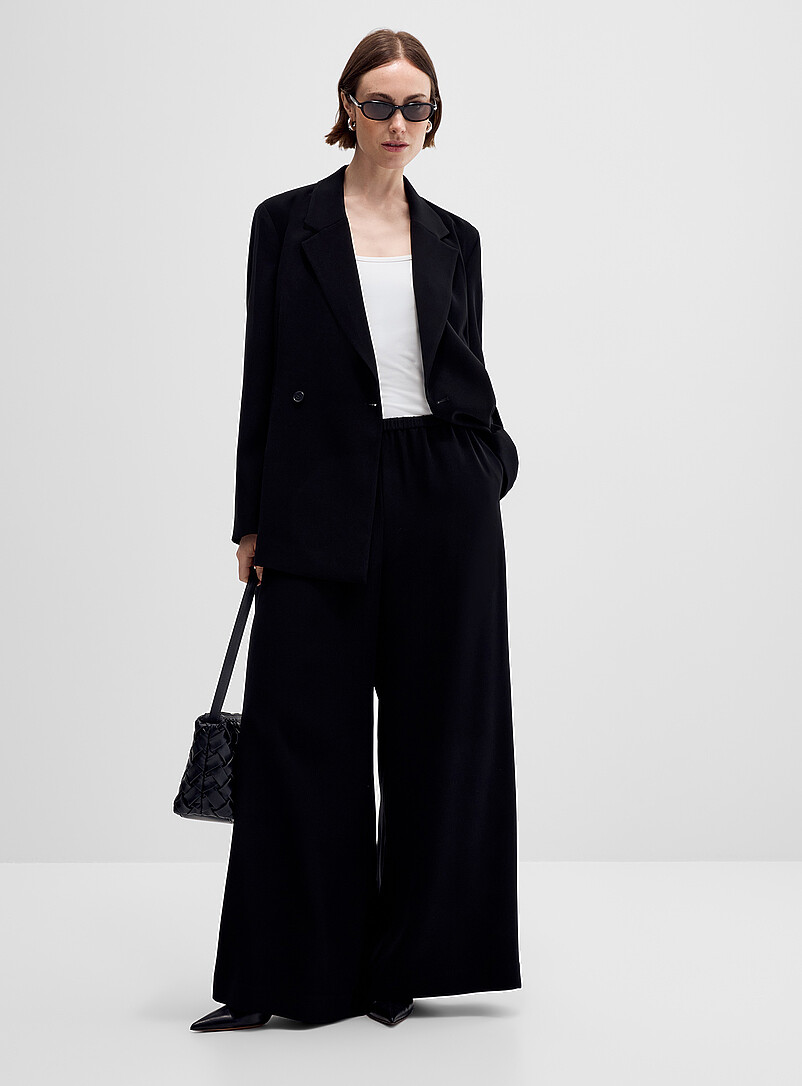 Elastic-waist flowy pant Fit: Ultra-wide leg, high rise product image (primary)