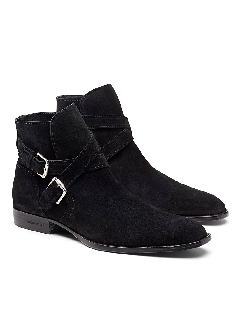 black suede jodhpur boots