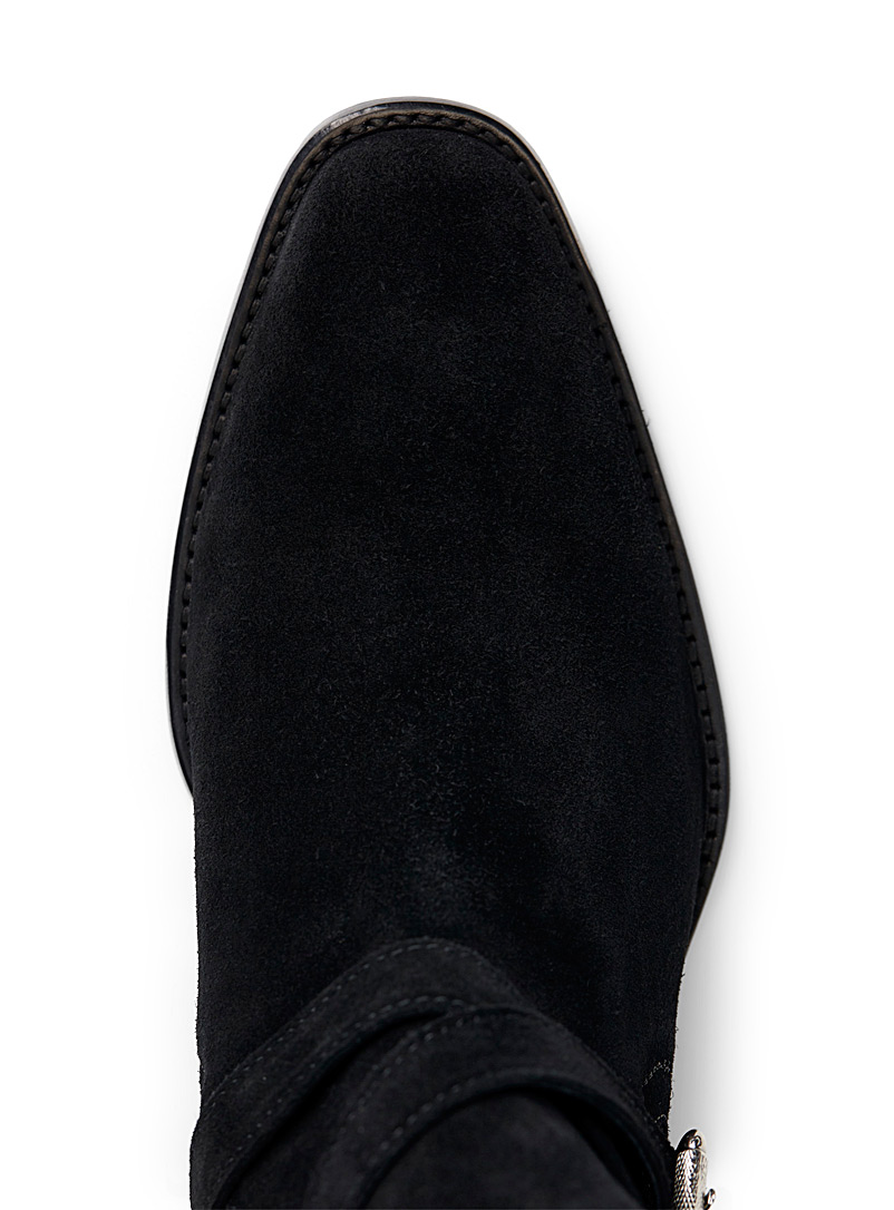 black suede jodhpur boots
