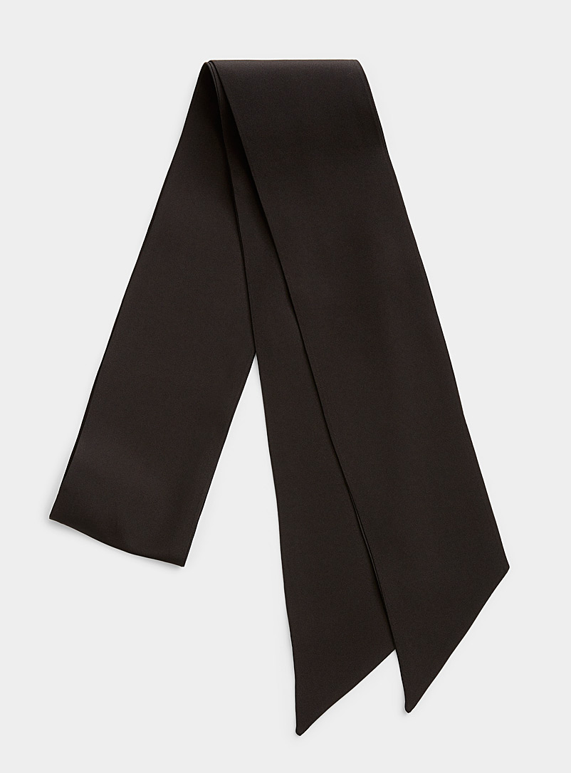 Mani del Sud Black Pure silk monochrome tie scarf for men