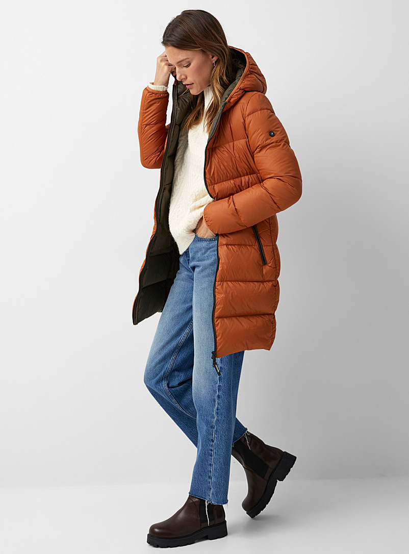Ookpik Orange Eva down fitted puffer jacket for women