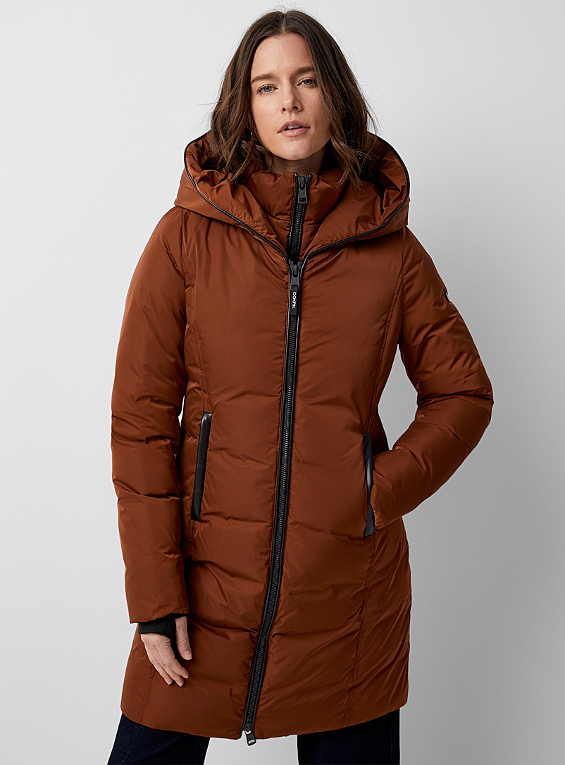 Ookpik Copper Karla double-collar fitted puffer jacket for women