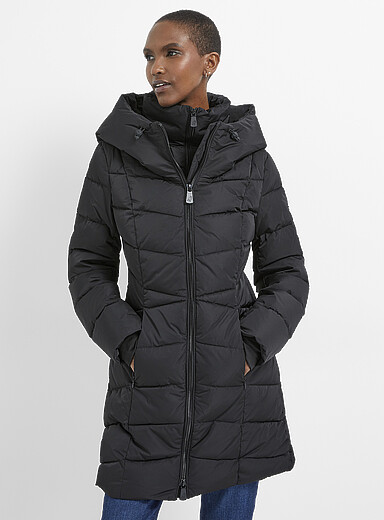 Ookpik: La doudoune ajust&eacute;e col double Macha Noir pour femme