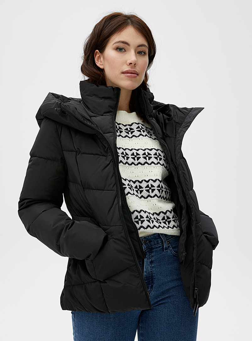 Ookpik Black Camille cropped down puffer jacket for women
