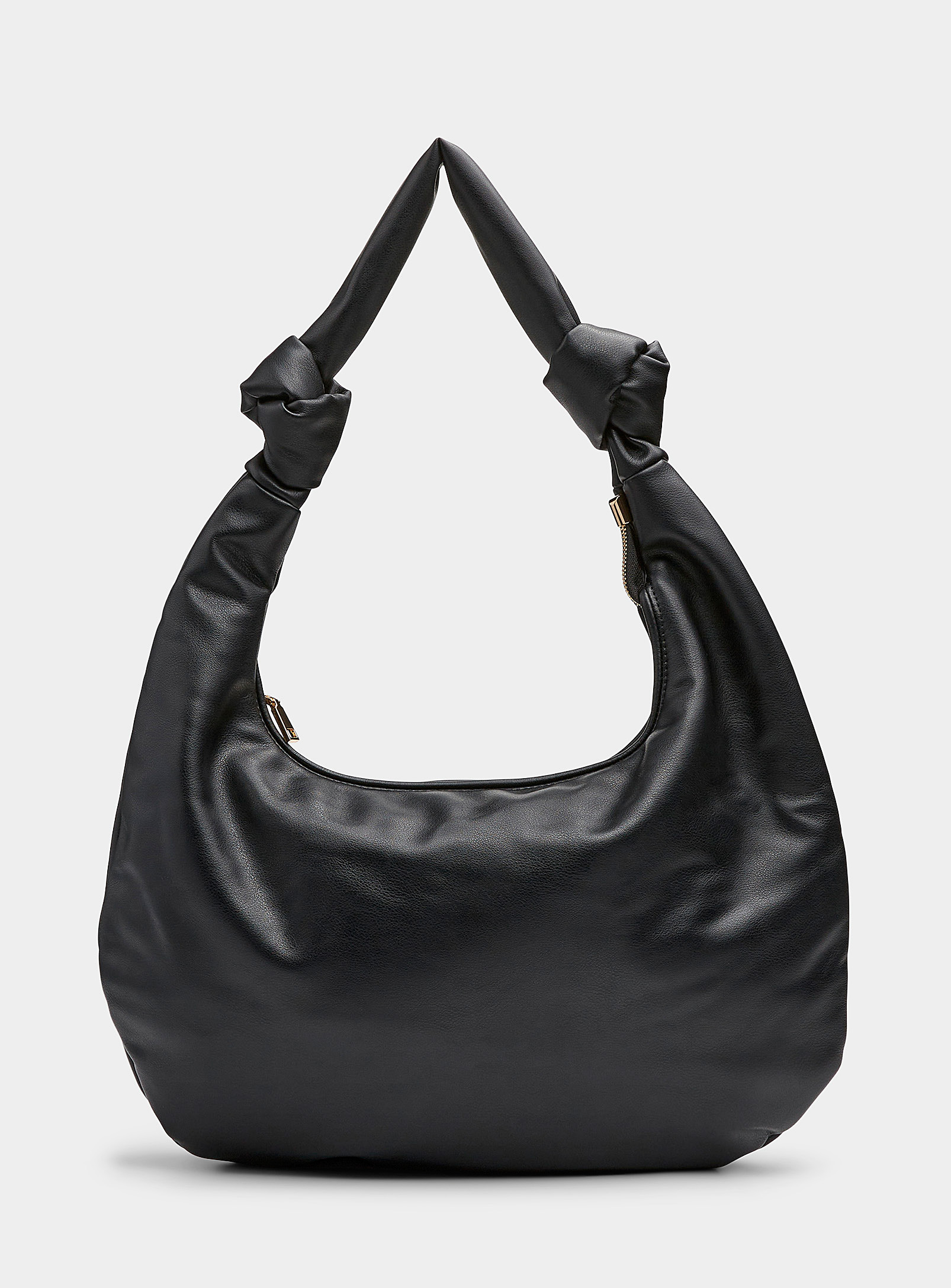 Melie Bianco Stella Knot-handle Oversized Saddle Bag In Black