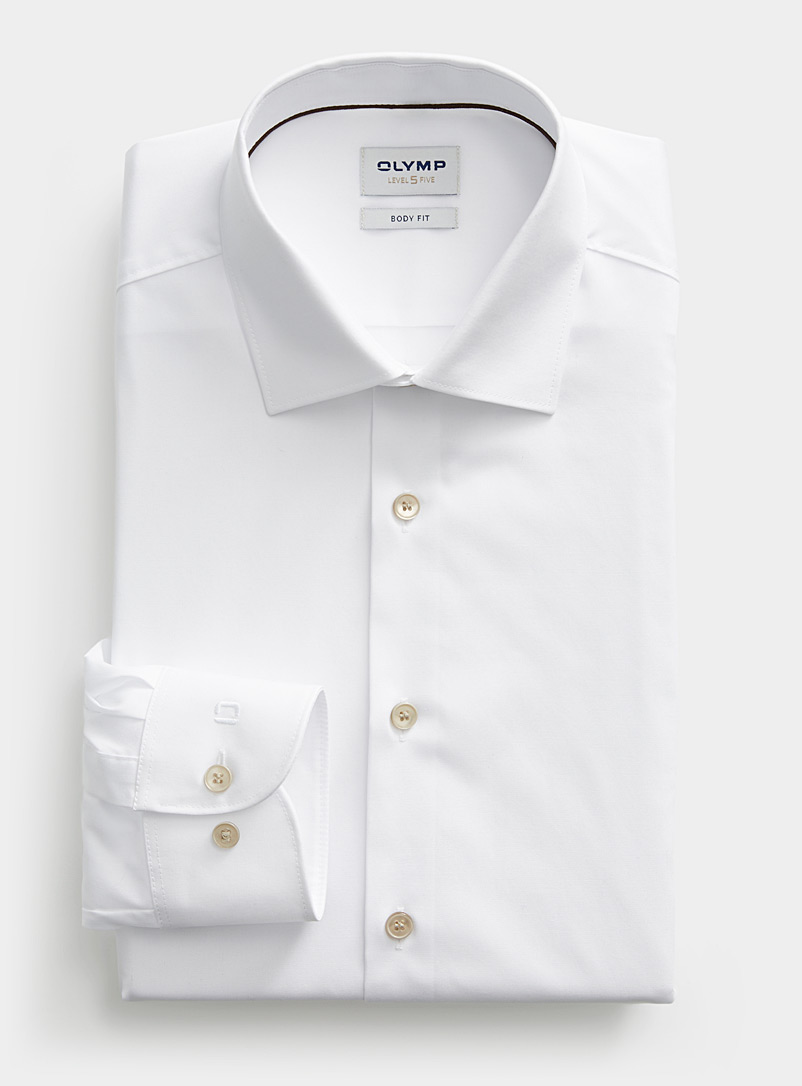 Olymp: La chemise blanche coton extensible Coupe moderne Blanc pour homme