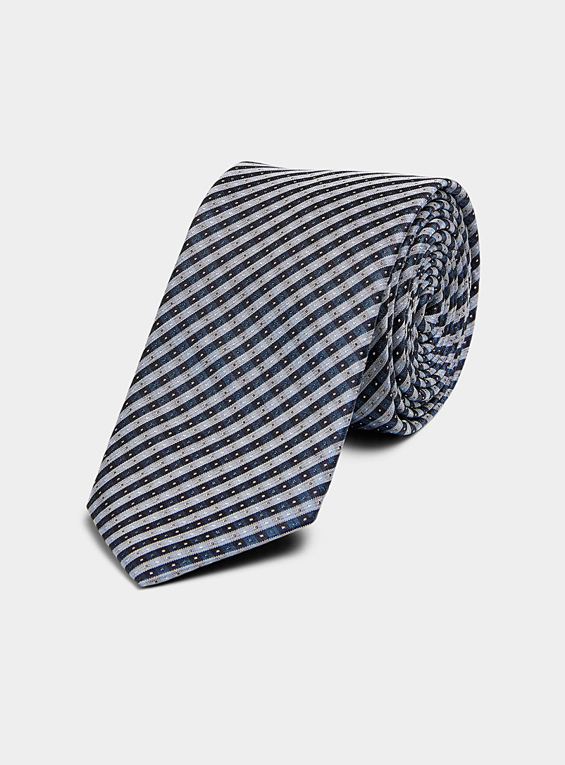 Olymp Blue Dotted stripe tie for men