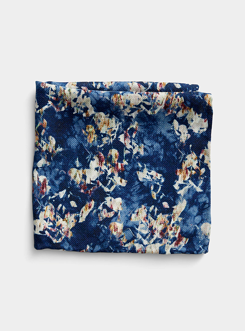 Olymp: Le foulard pochette tableau abstrait Bleu à motifs pour homme