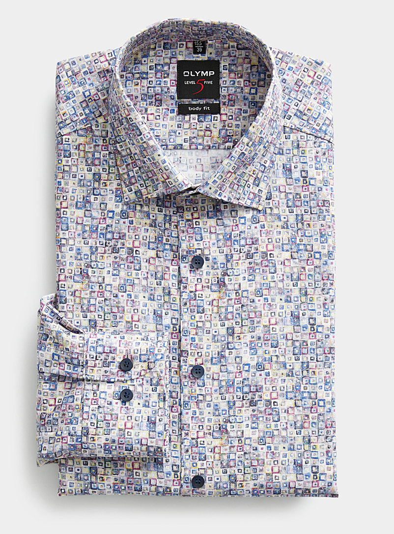 Olymp Assorted Mosaic picture shirt Semi-slim fit for men