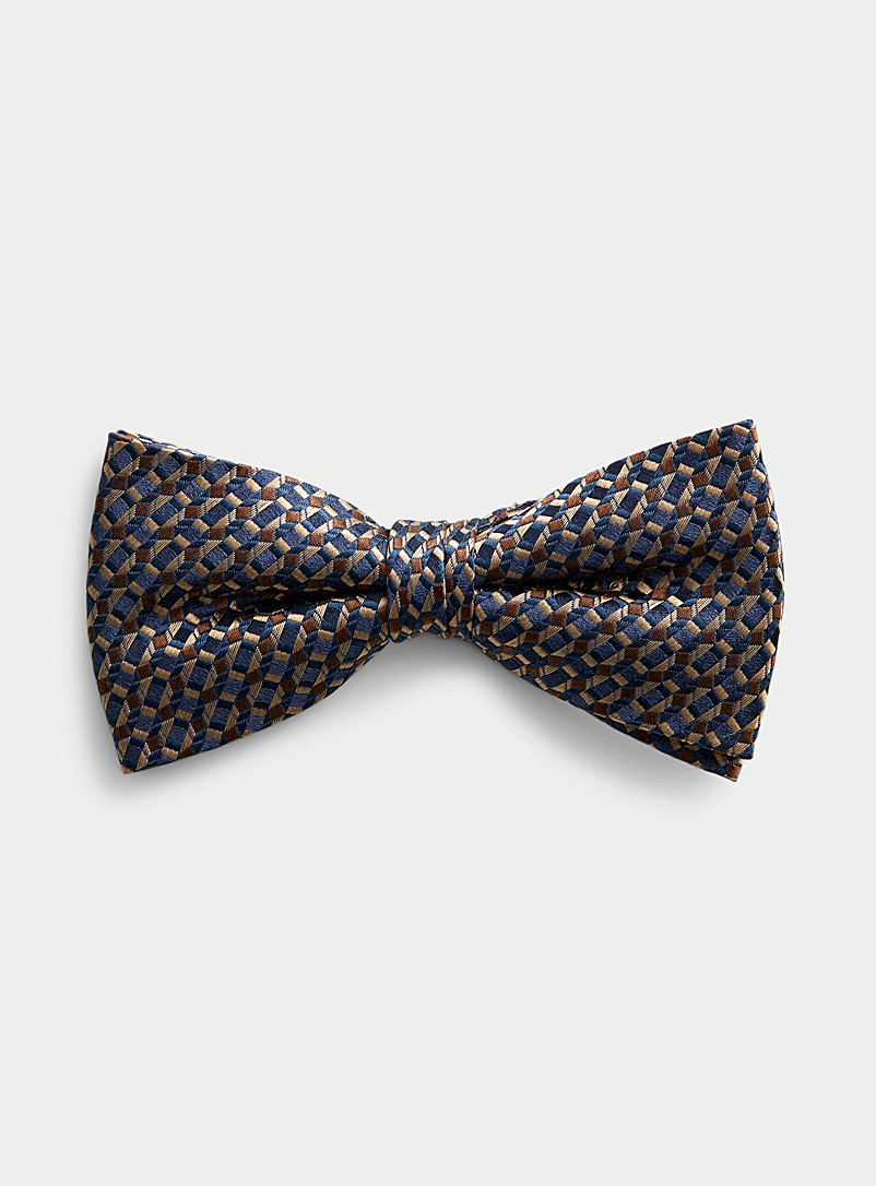 Olymp Marine Blue Retro jacquard bow tie for men