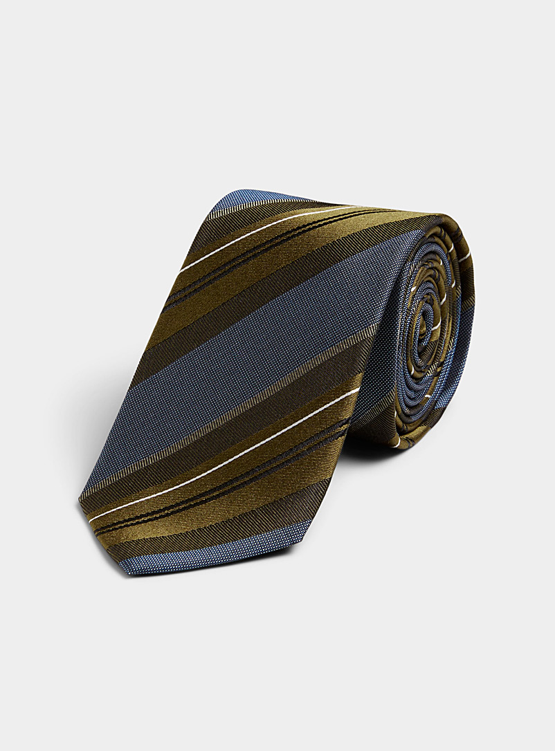 Olymp Blue Olive stripe tie for men