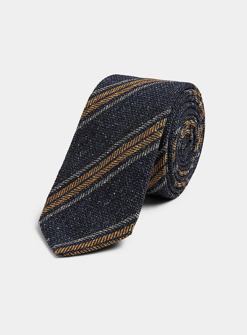 Olymp Blue Woven stripe narrow tie for men