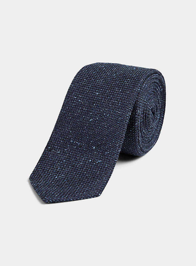 Olymp: La cravate texturée mouchetée Bleu foncé pour homme