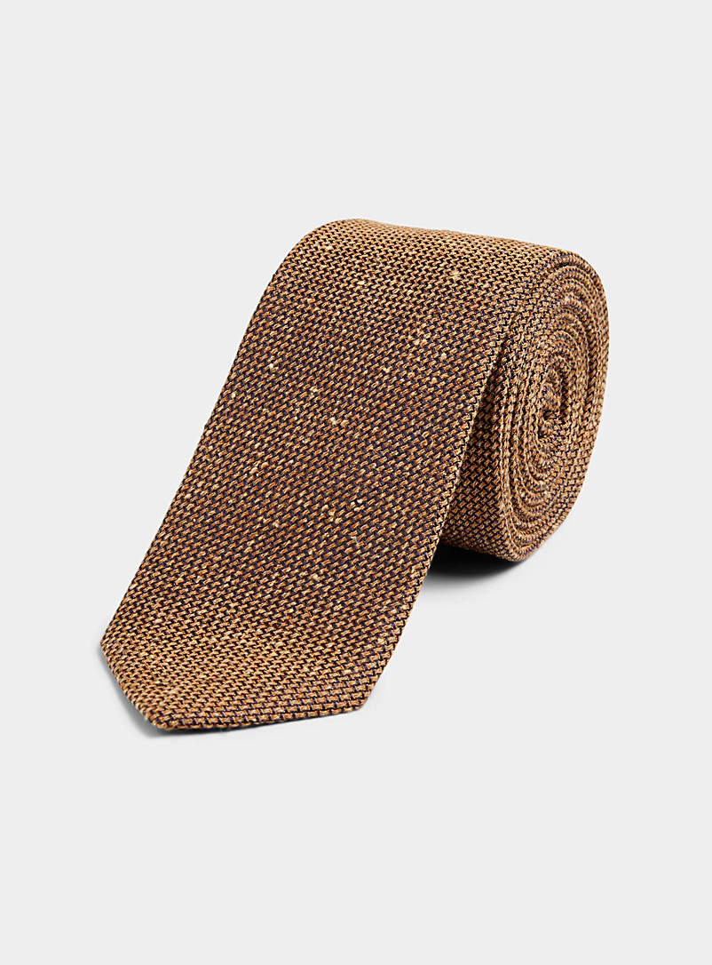 Olymp Golden Yellow Flecked textured tie for men