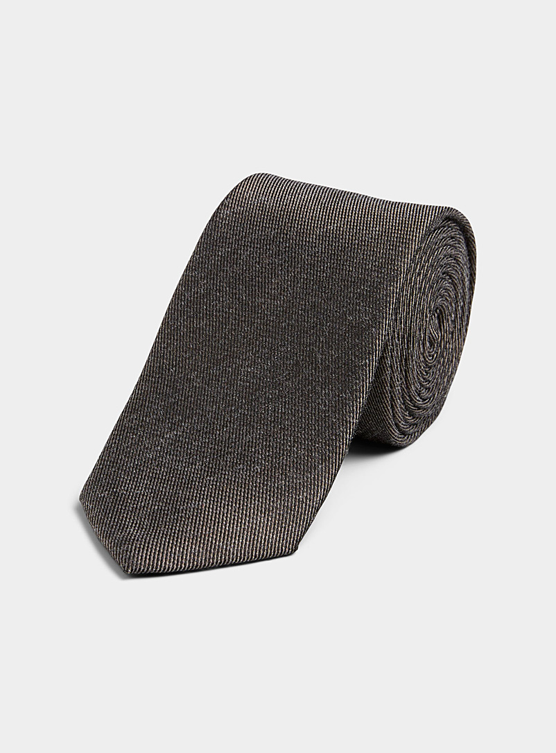 Olymp Brown Semi-plain twill tie for men