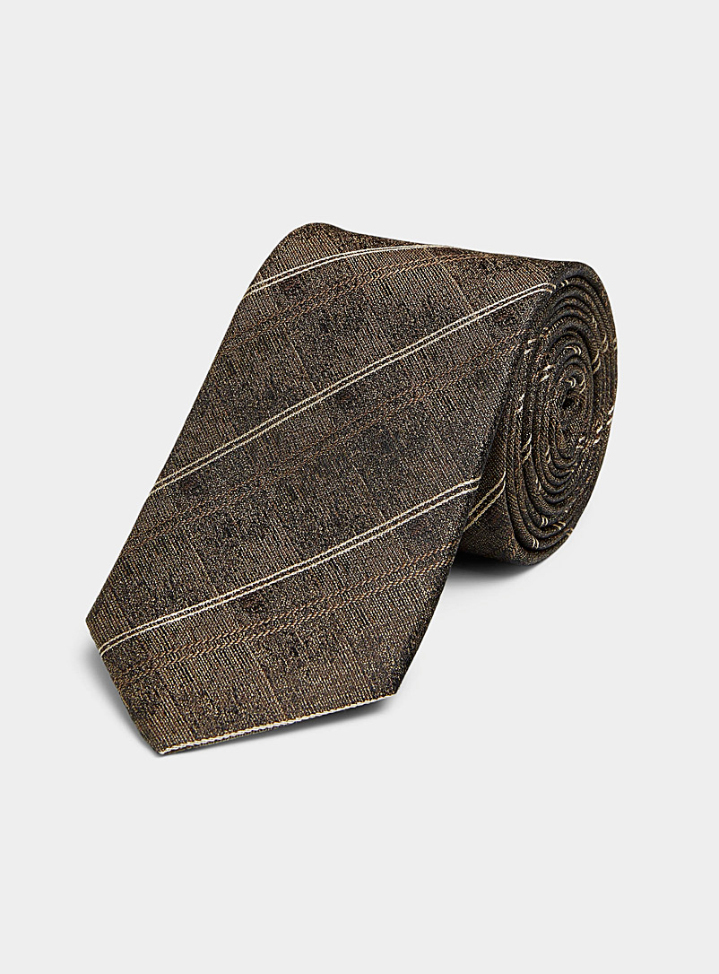 Olymp Black Diagonal stripe semi-plain tie for men