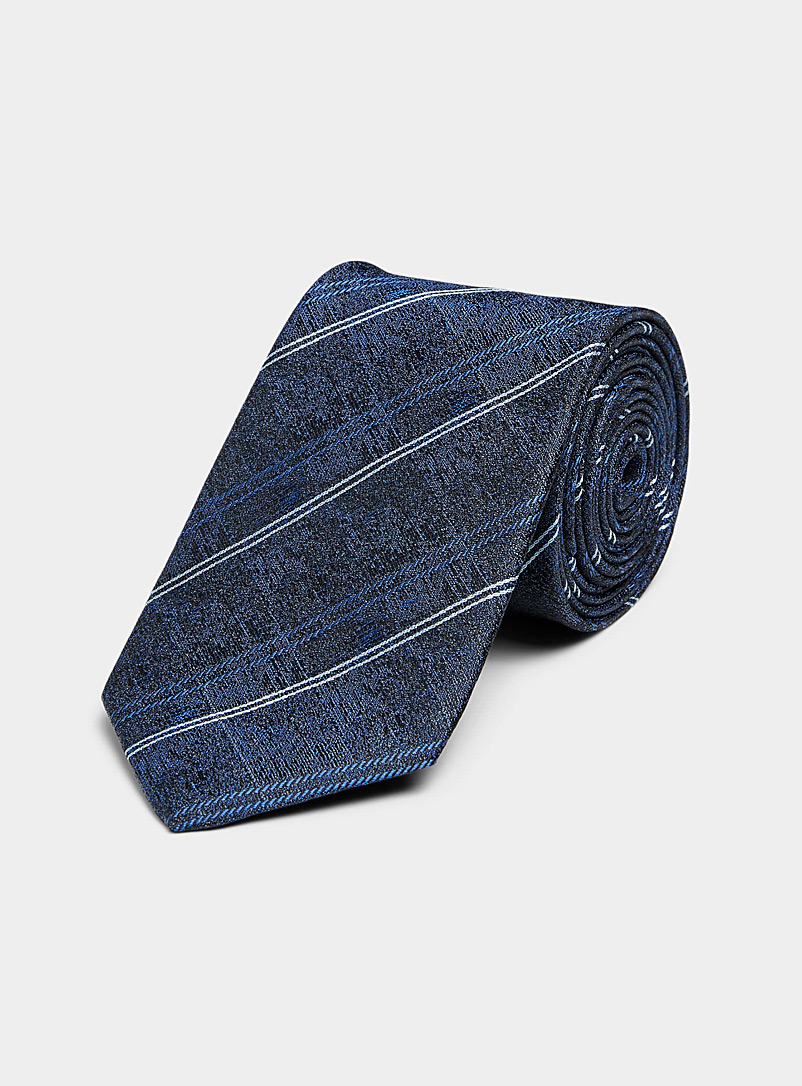 Olymp Blue Diagonal stripe semi-plain tie for men