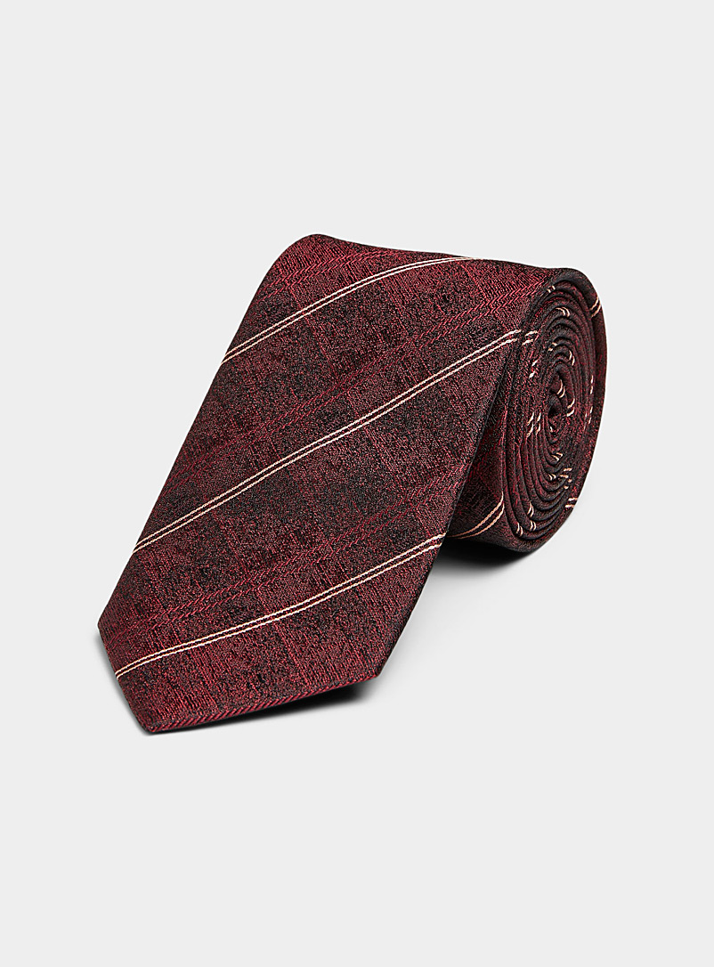 Olymp Red Diagonal stripe semi-plain tie for men