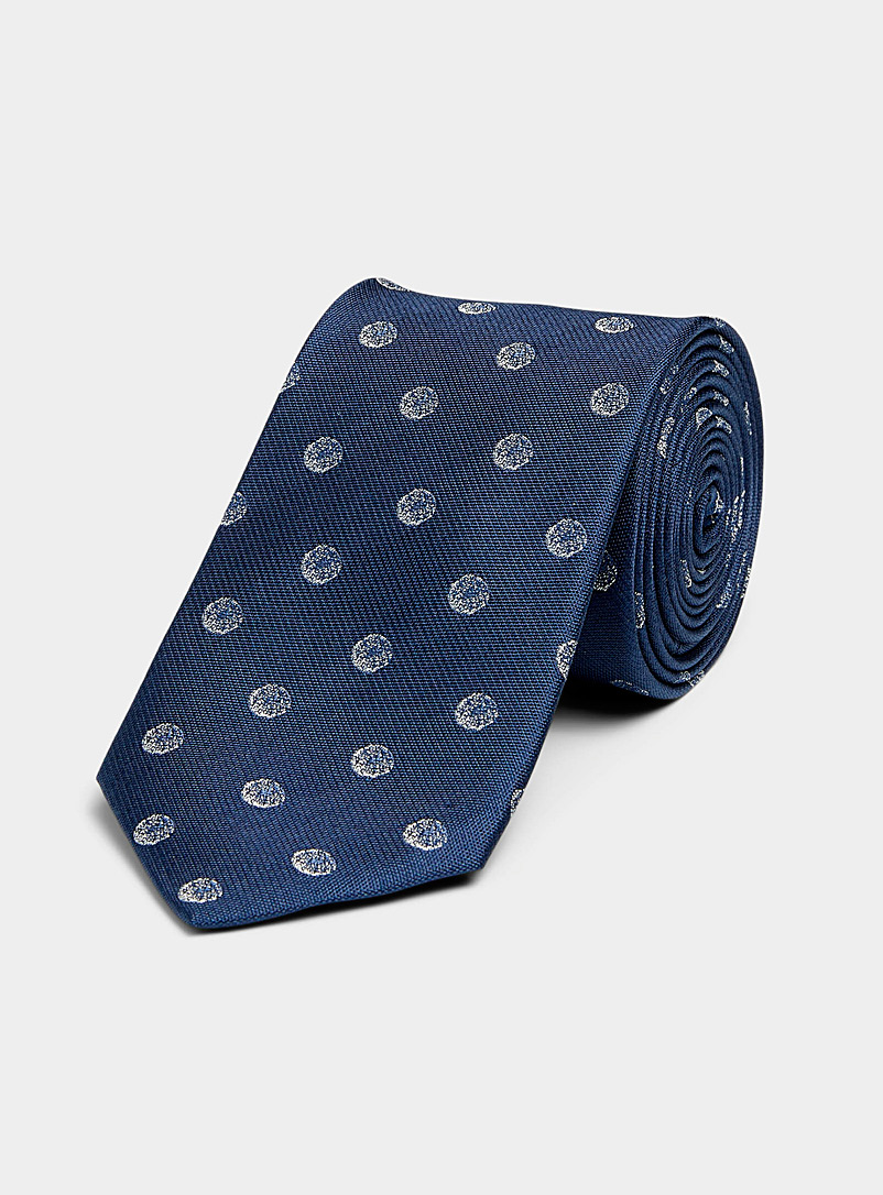 Olymp Marine Blue Repeat moon tie for men