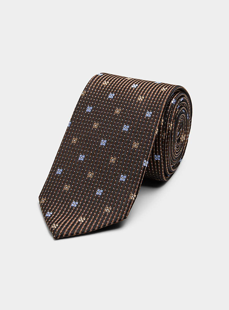 Olymp: La cravate pointillée fleurs jacquard Bleu pour homme