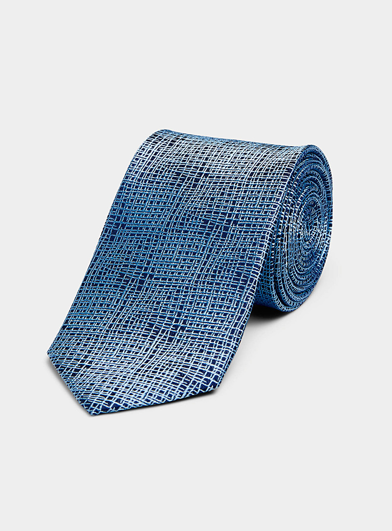 Olymp Blue Satiny woven tie for men