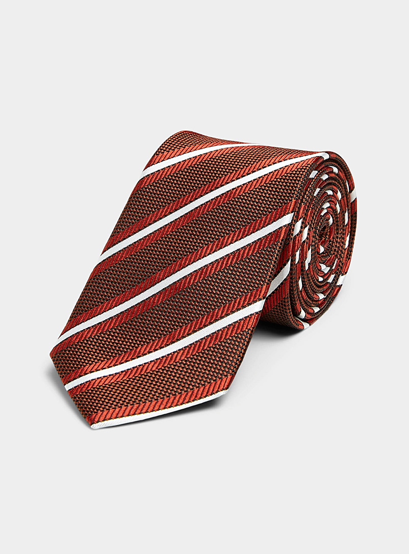 Olymp Brown Diagonal stripe heritage tie for men