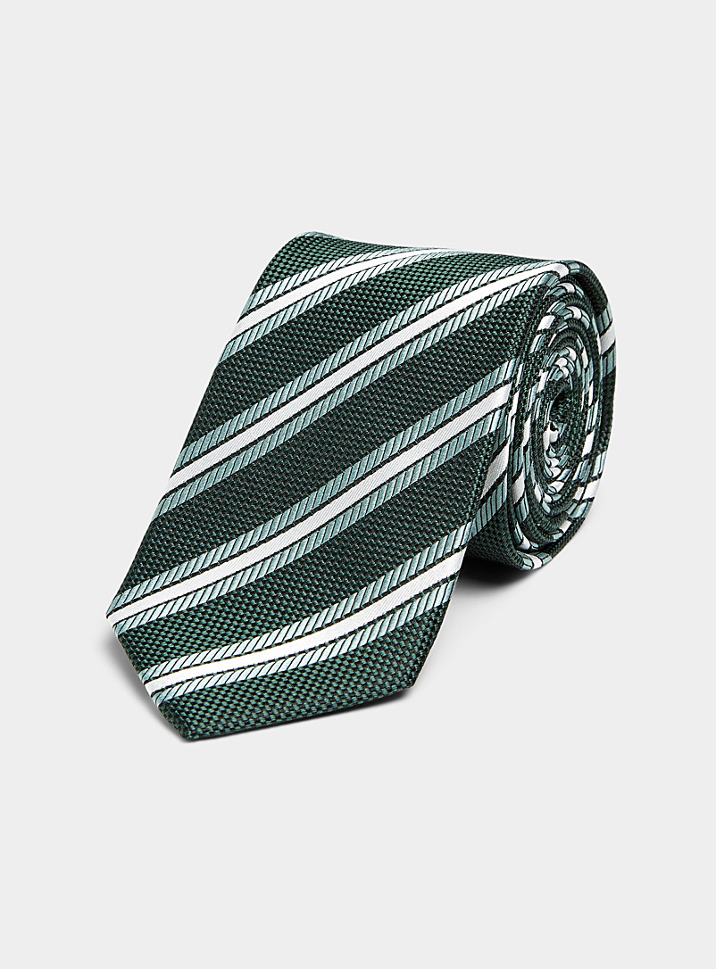 Olymp Green Diagonal stripe heritage tie for men