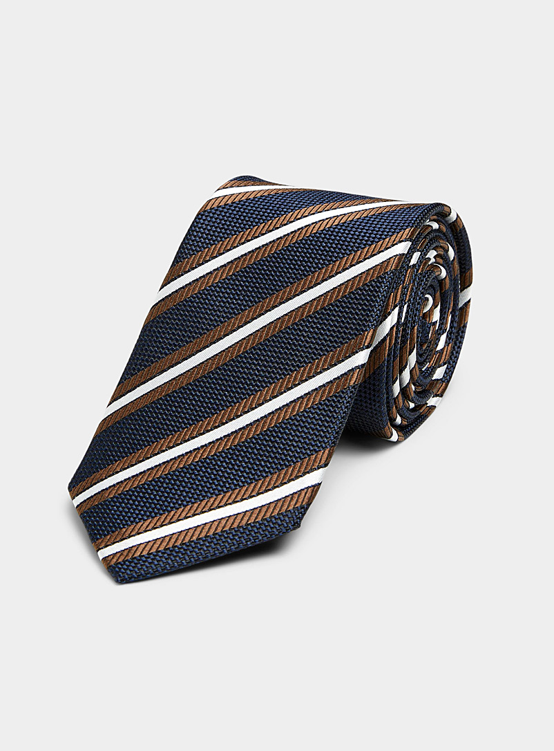 Olymp Blue Diagonal stripe heritage tie for men
