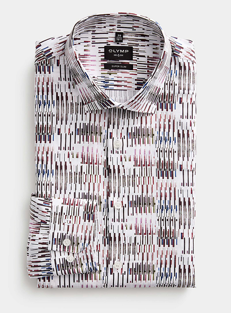 Olymp Assorted Pixel stripe shirt Slim fit for men