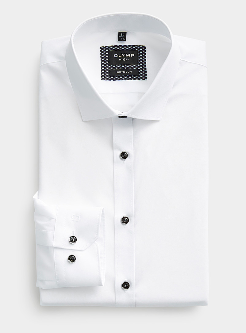 Olymp White Monochrome stretch shirt Extra slim fit for men