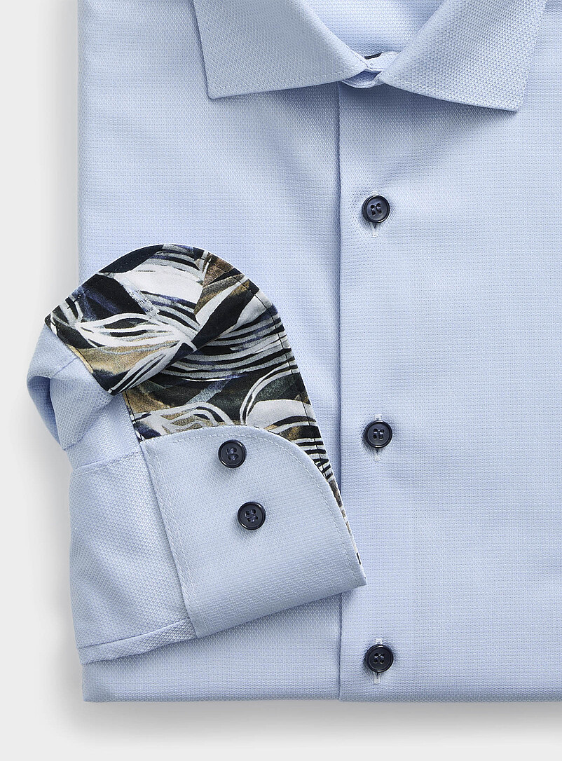 Olymp: La chemise micromotif sans repassage <b>Coupe moderne</b> Blanc pour homme