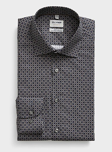 Geo floral slate shirt <b>Modern fit</b>